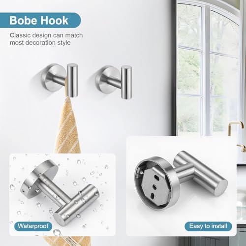 TQKAG Brushed Nickel Bathroom Hardware Set, 6-Piece Towel Bar Set 23.6 Inch