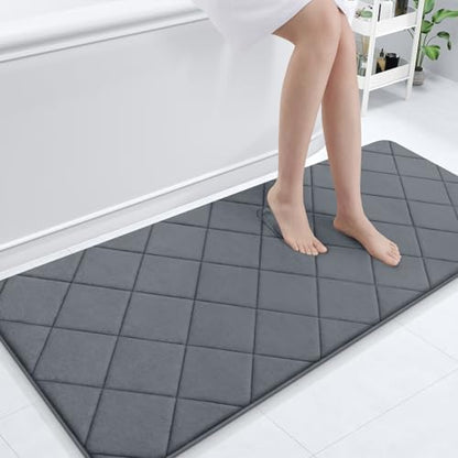 OLANLY Memory Foam Bath Mat 70x24, Ultra Soft and Absorbent Bathroom Rugs