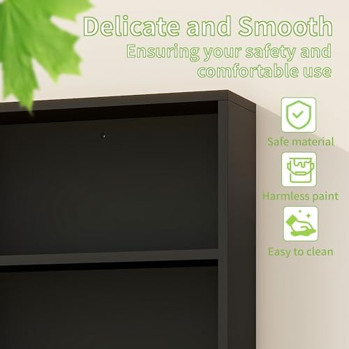 Bathroom Wall Cabinet, Medicine Cabinet with Mirror, Black