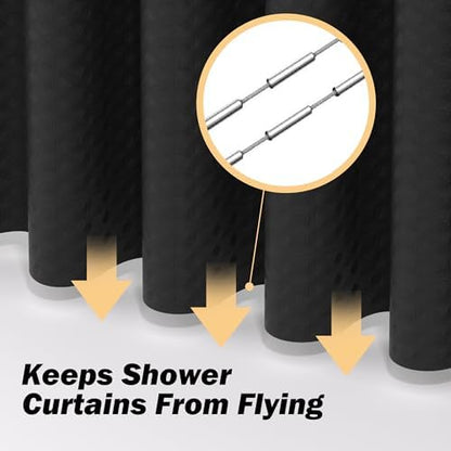 23 PCS Black Bathroom Accessories Set丨Shower Curtain Bathroom Accessory