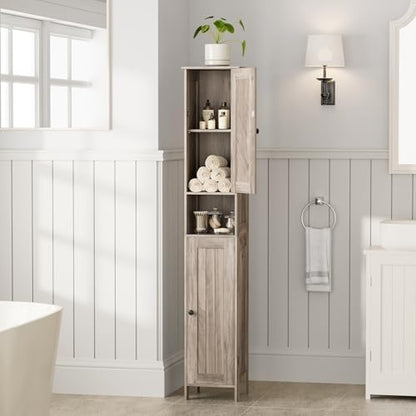 Homleke Tall Bathroom Storage Cabinet with 2 Doors, Slim Bathroom Cabinet