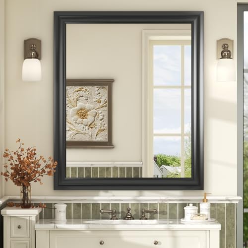 30x36 Inch Black Bathroom Mirror for Wall