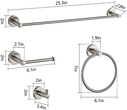 BGL Bathroom Hardware Set Brushed Nickel Bathroom Accessory Set Towel Bar 8 Pieces