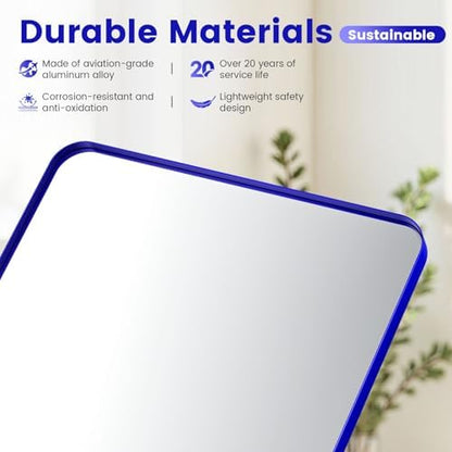 18" x 24" Blue Bathroom Mirrors for Over Sink,Aluminum Frame