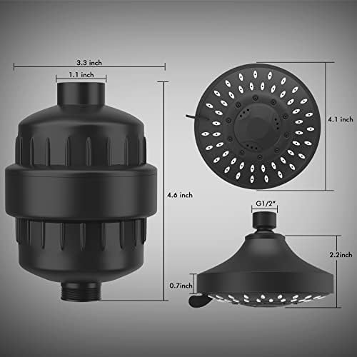 FEELSO Shower Head with Shower Filter, Filtered Shower Head for Hard Water