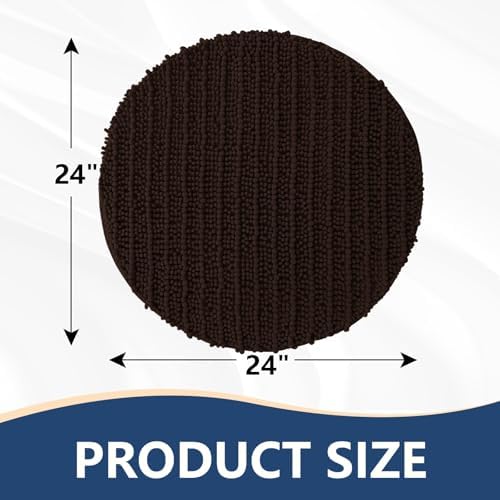 Arotive Round Bathroom Rugs 30x30, Soft Absorbent Chenille Shaggy Bath Mat