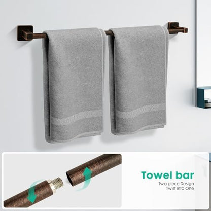 5 Piece Bathroom Hardware Accessories Set Oil Rubbed Bronze,24 Inch Towel Bar Set,Towel Rack Set,Bathroom Towel Holder Set