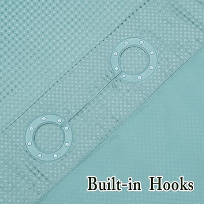 Gibelle No Hook Cloth Teal Shower Curtain with Liner, 72x86