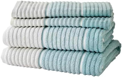 SKL Home Planet Ombre Bath Towel Set-4pc, 100% Turkish Cotton, Aqua