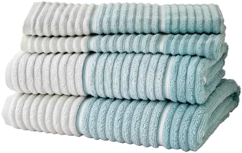 SKL Home Planet Ombre Bath Towel Set-4pc, 100% Turkish Cotton, Aqua