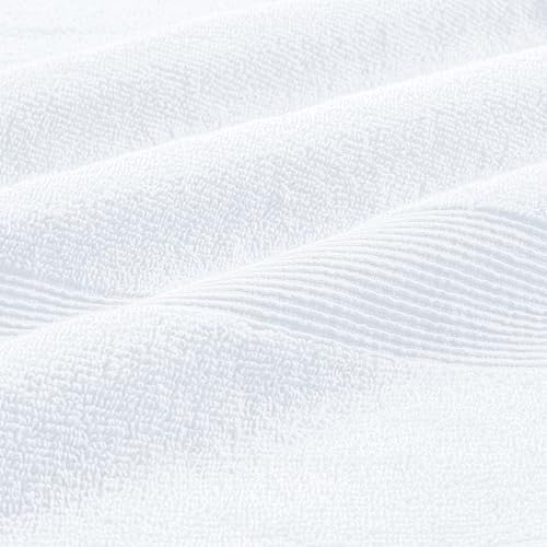 Belizzi Home 4 Pack Bath Towel Set 27x54, 100% Ring Spun Cotton, Ultra Soft Highly Absorbent Machine Washable Hotel Spa Quality Bath Towels for Bathroom, 4 Bath Towels - White