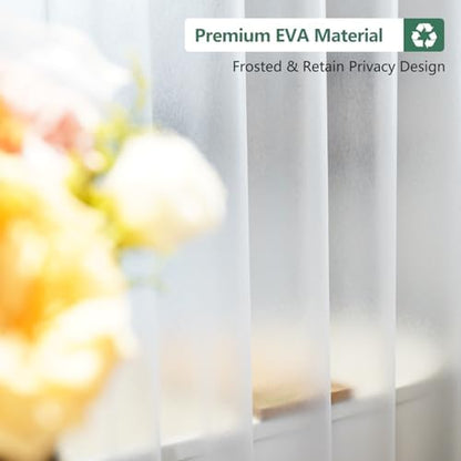 Seenus EVA Frosted Shower Curtain Liner Long 78 Inch, Bpa-Free Waterproof Shower Liner with 3 Extra-Large Magnets, 72'' x 78'' Bathroom 3D Silk Textured Plastic Shower Curtain Translucent for Privacy