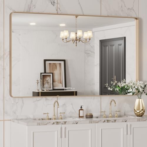 LOAAO 50"X30" Gold Bathroom Mirror