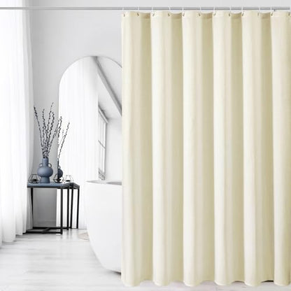 Gibelle Extra Long 230GSM Heavy Duty Ivory Shower Curtain, 72 x 84