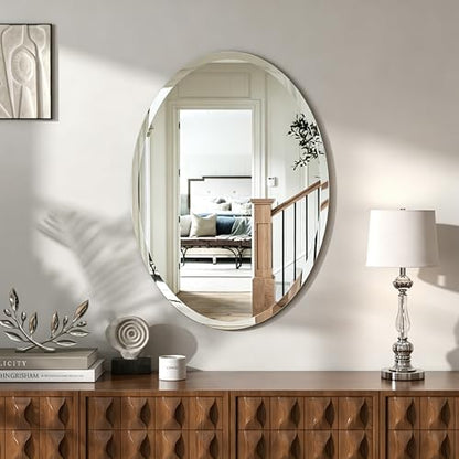 28x20 Inch Bathroom Mirrors for Over Sink, Frameless Mirrors for Wall