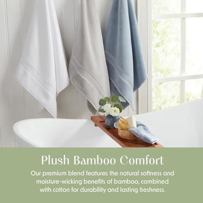 Springtree Home Luxury Bamboo Rayon Bath Towel Set | 6-Piece Set | Aegean