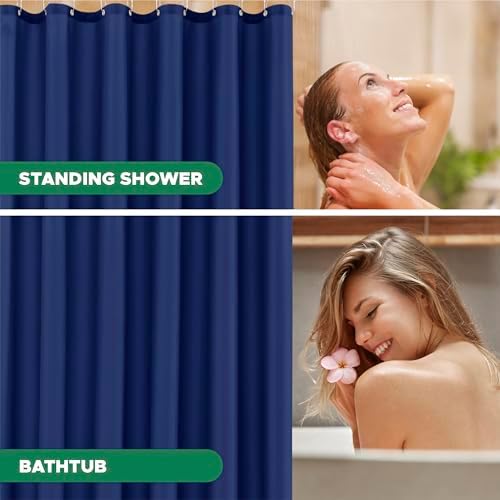 Fabric Shower Curtain Liner 72x72 Inch-Navy Standard Size Shower Liners