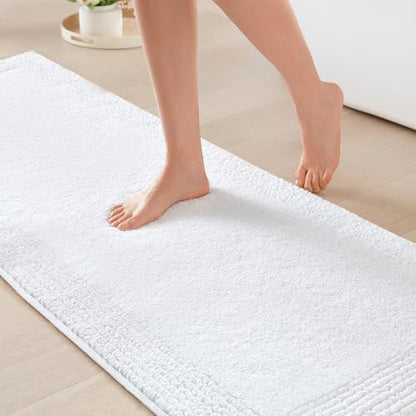 Madison Park Splendor Reversible 100% Cotton Bath Runner, 24 x 72, White