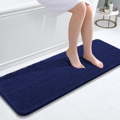 OLANLY Bathroom Runner Rugs 47x17, Extra Soft Absorbent Chenille Bath Rugs