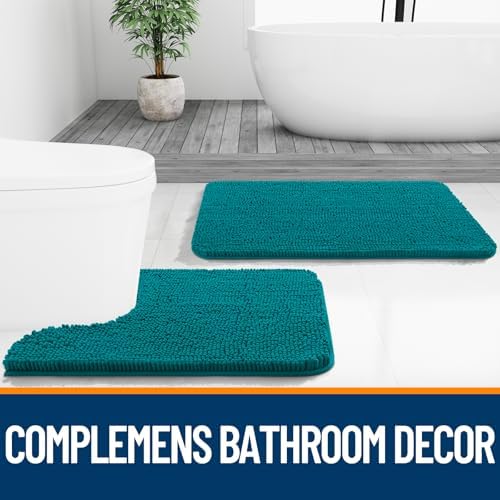 OLANLY Bathroom Rugs 32x20, Extra Soft Absorbent Chenille Bath Rugs