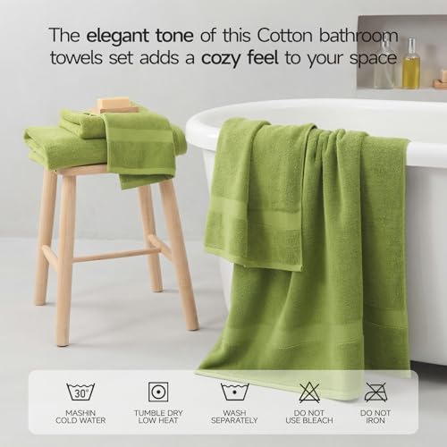 ecolook Ultra Soft 6-Piece Towel Set, 100% Cotton