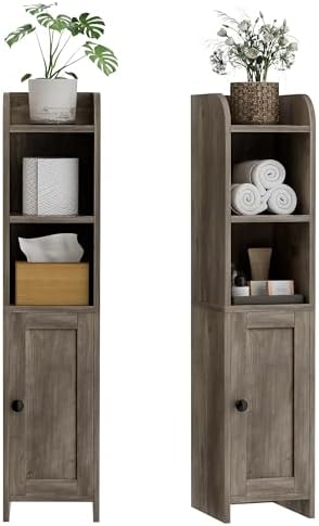 Homhedy Small Bathroom Storage Cabinet, Narrow Toilet Paper Cabinet