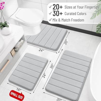 OLANLY Memory Foam Bath Mat 24x16, Super Soft and Absorbent Bathroom Rugs