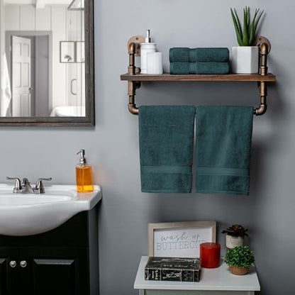 Superior Egyptian Cotton Plush & Absorbent, Hand Towel Set of 4, Teal