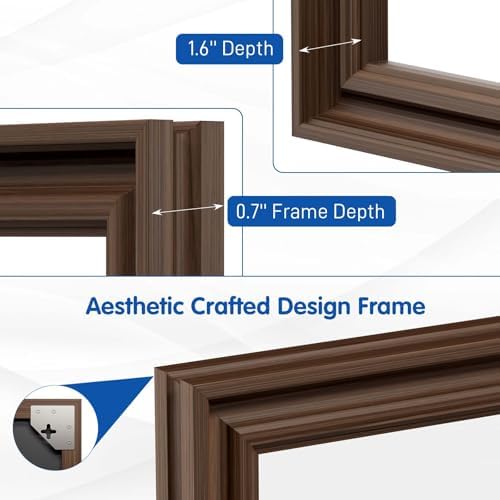 WEER Brown Bathroom Vanity Mirror 48x30 Inch
