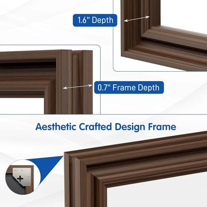 WEER Brown Bathroom Vanity Mirror 48x30 Inch