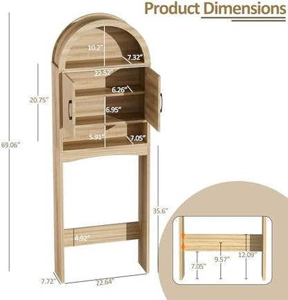 Spurgehom Arch Over The Toilet Storage Cabinet,Bathroom Organizer, Wood