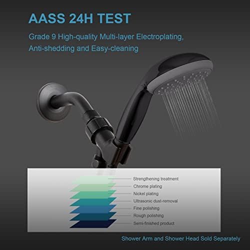 OFFO Shower Head Holder for Handheld Shower Head, Oil Rubbed Bronze Adjustable Shower Arm Mount for Connecting Shower Arm and Shower Hose, 1/2 in IPS Female Inlet and Male Outlet
