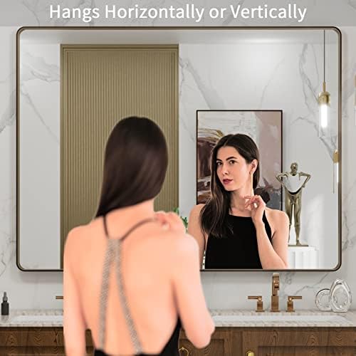 LOAAO 48"X36" Bronze Bathroom Mirror