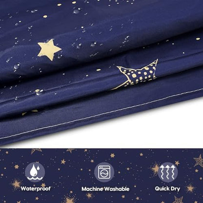 Amaredom Star Shower Curtain, Celestial Shower Curtain for Bathroom, Waterproof Fabric Shower Curtain Set, Bathroom Decoration with 12 Hooks 72x72 Inches