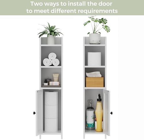 Homhedy Small Bathroom Storage Cabinet, Narrow Toilet Paper Cabinet