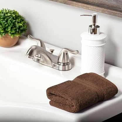 Superior Egyptian Cotton Plush & Absorbent, Face Towel Set of 6, Chocolate