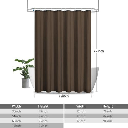 Waterproof Fabric Shower Curtain,No Liner Needed,72x72,Brown