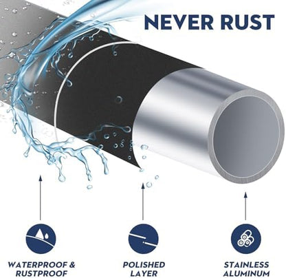 Black Curved Shower Curtain Rod 33-78 Inches Adjustable Splicing Design Need To Drill Shower Rods Curved Round Bowed Rust proof, Premium Stainless Steel Shower Curtain Rod for Bathroom, Bathtub, Stall