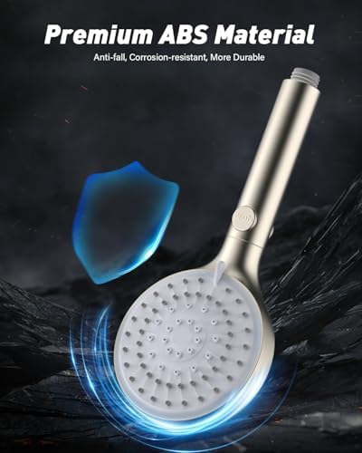 FASDUNT High Pressure Handheld Shower Head with Hose, Brushed Nickel