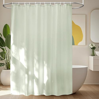 Seenus Waterproof Fabric Shower Curtain Liner with 3 Weighted Magnets, 72 x 84 inch Extra Long Green Cloth Shower Liner Machine Washable, Hotel Quality Lightweight Tall Shower Curtain for Bathroom