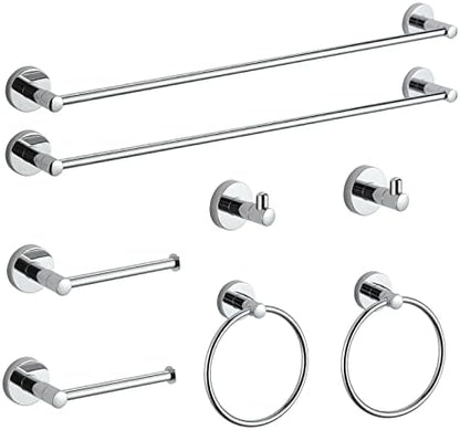 BGL Bathroom Hardware Set Chrome Bathroom Accessory Set Towel Bar 8 Pieces Set