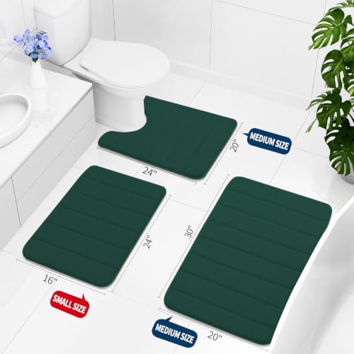 Buganda Memory Foam U-Shaped Toilet Rugs 24 x 20, Absorbent Bathroom mat