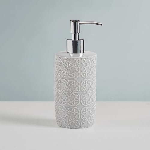 Martha Stewart Tara Bath Accessory Set Medallion, Grey