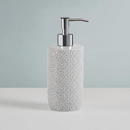 Martha Stewart Tara Bath Accessory Set Medallion, Grey