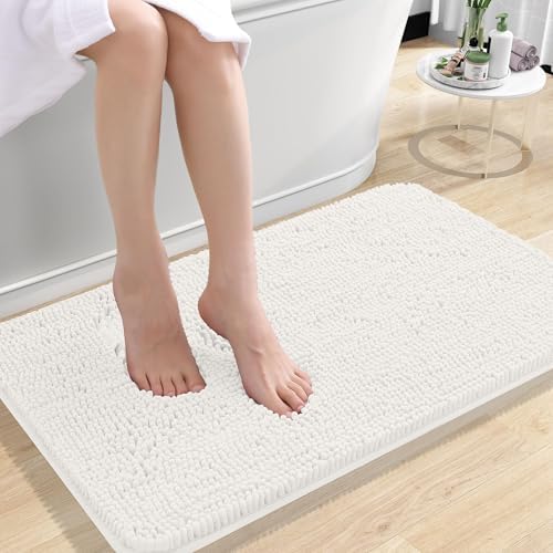 OLANLY Small Bathroom Rugs 30x18, Extra Soft Absorbent Chenille Bath Rugs