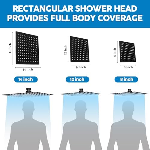 Shower Head, 8" High Pressure Rainfall Shower Head with Handheld Dual Spray