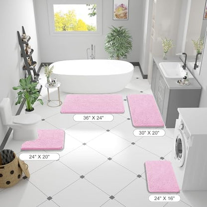 OLANLY Bathroom Runner Rugs 44x24, Extra Soft Absorbent Chenille Bath Rugs