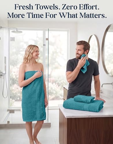 LANE LINEN Bath Towel Set 100% Cotton 6 Piece Soft Absorbent - Sea Port