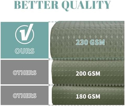 No Hook Waffle Shower Curtain with Snap-in Liner, 60x74 Inch, Sage Green