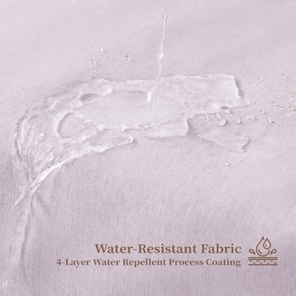 BTTN 72x78 Boho Scalloped Linen Textured Cloth Shower Curtain Set, Lavender